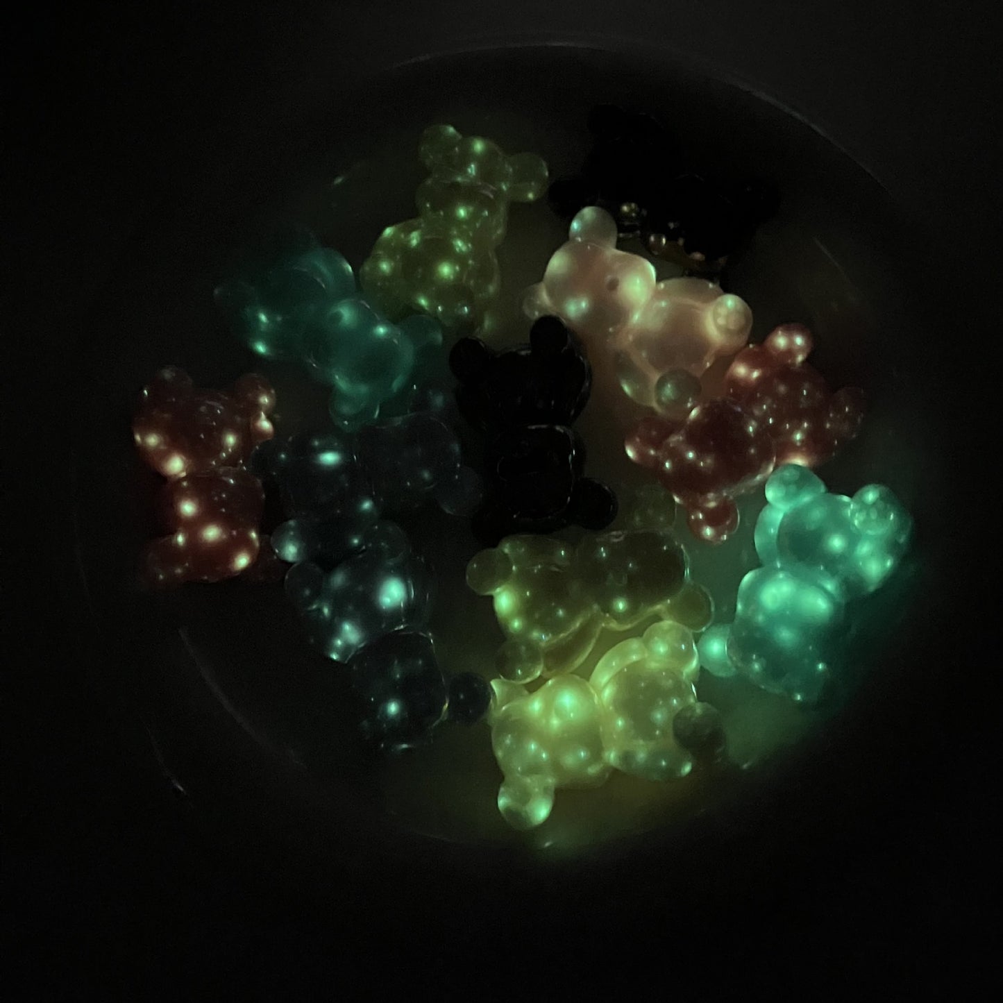 20 Pieces UV Plated Bear Beads