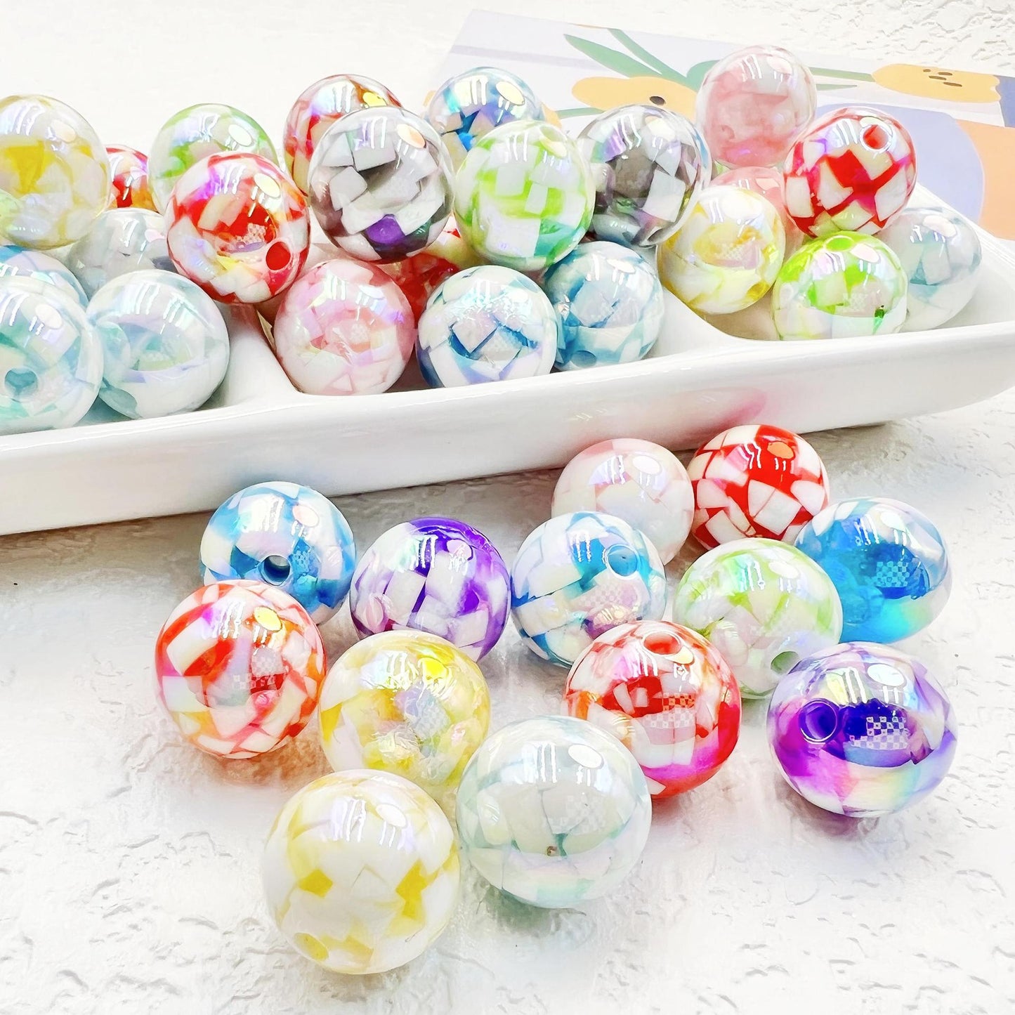 30 Pieces Heart Plaque Beads