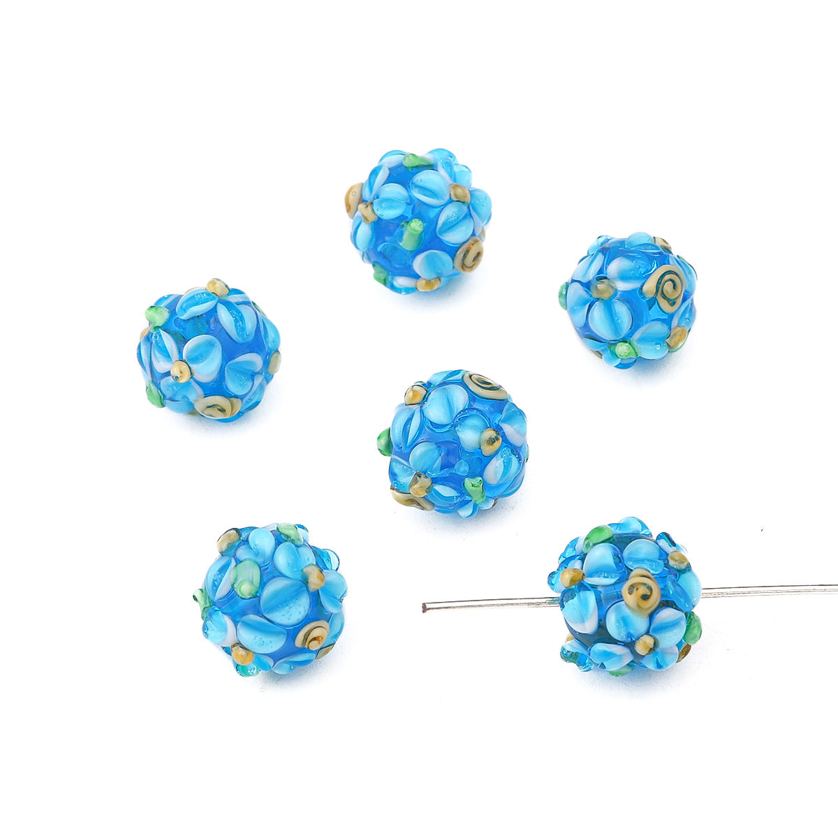 20 Pieces Petal Glass Beads