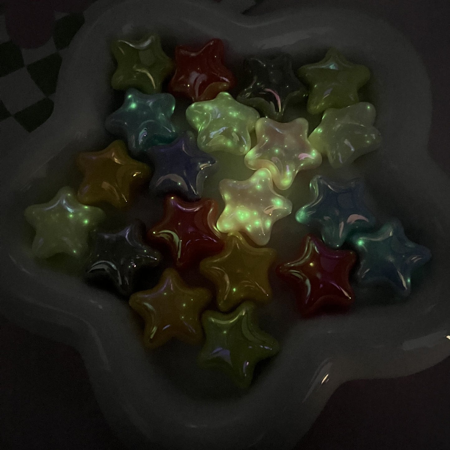 30 Pieces UV Plated Solid Color Star Beads(20mm)