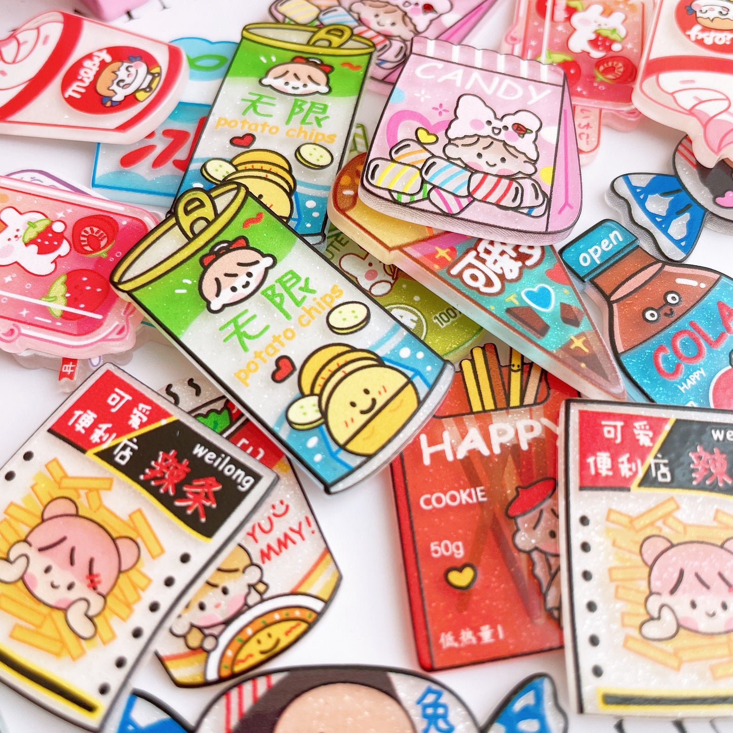 30PCS Random Kawaii Acrylic Pin for DIY Craft