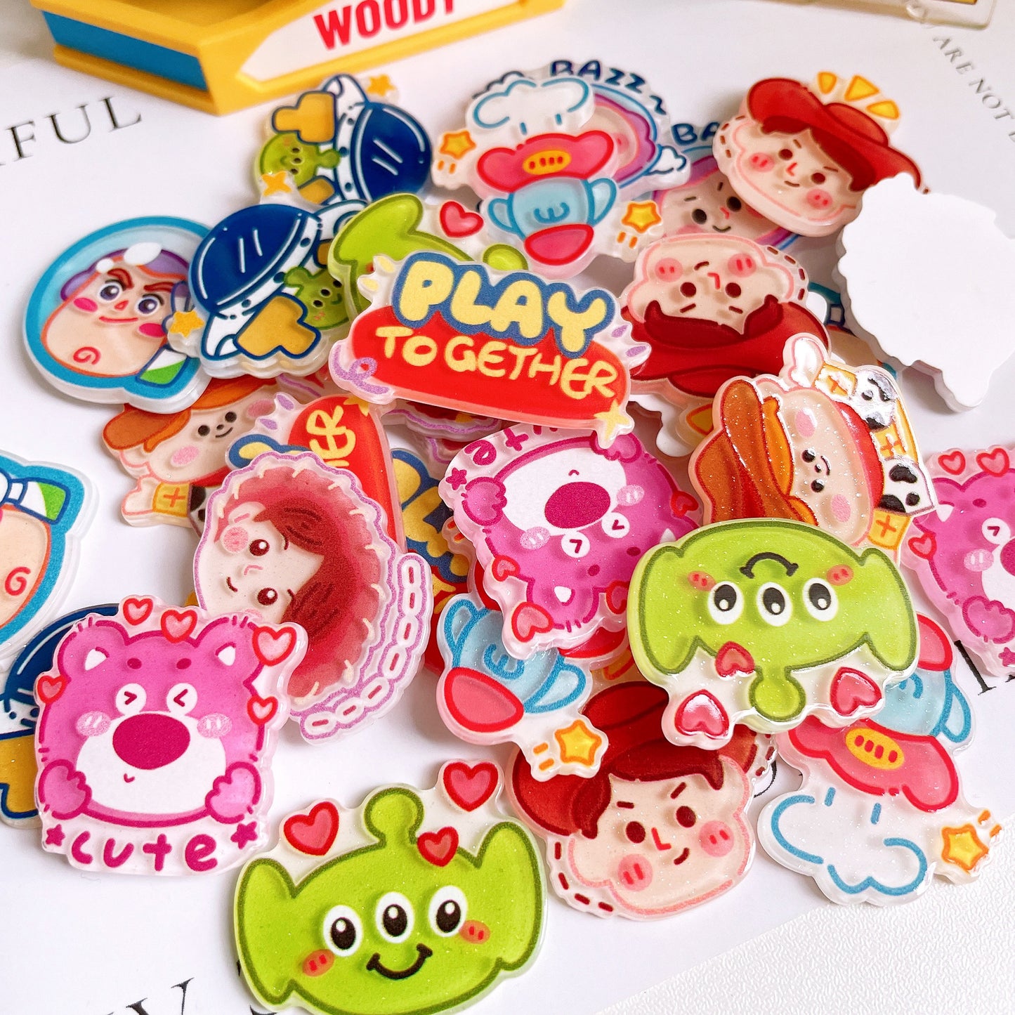 30PCS Random Kawaii Acrylic Pin for DIY Craftdiy