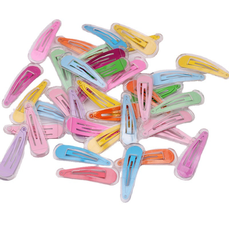 50 Pieces Colored Clear Snap Hair Clips (5cm)