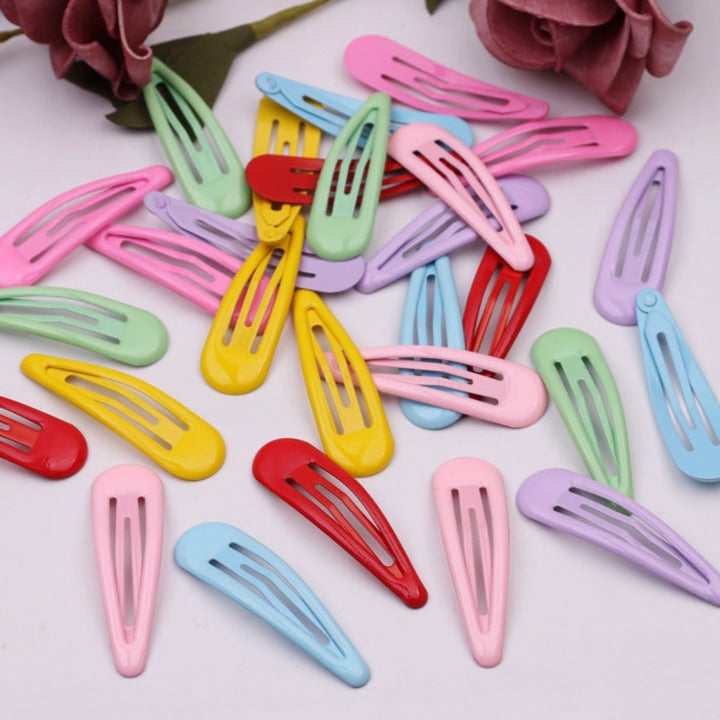 50 Pieces Colored Glossy Snap Hair Clips (5cm)