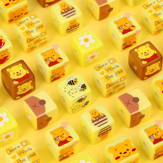 30 Pieces Cartoon Bear Cube Acrylic Beads