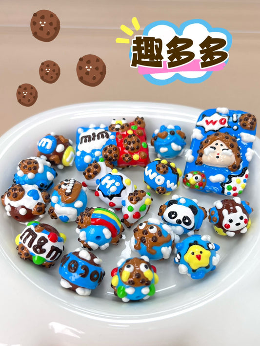 Customizable Chips Ahoy! Hand Painted Beads
