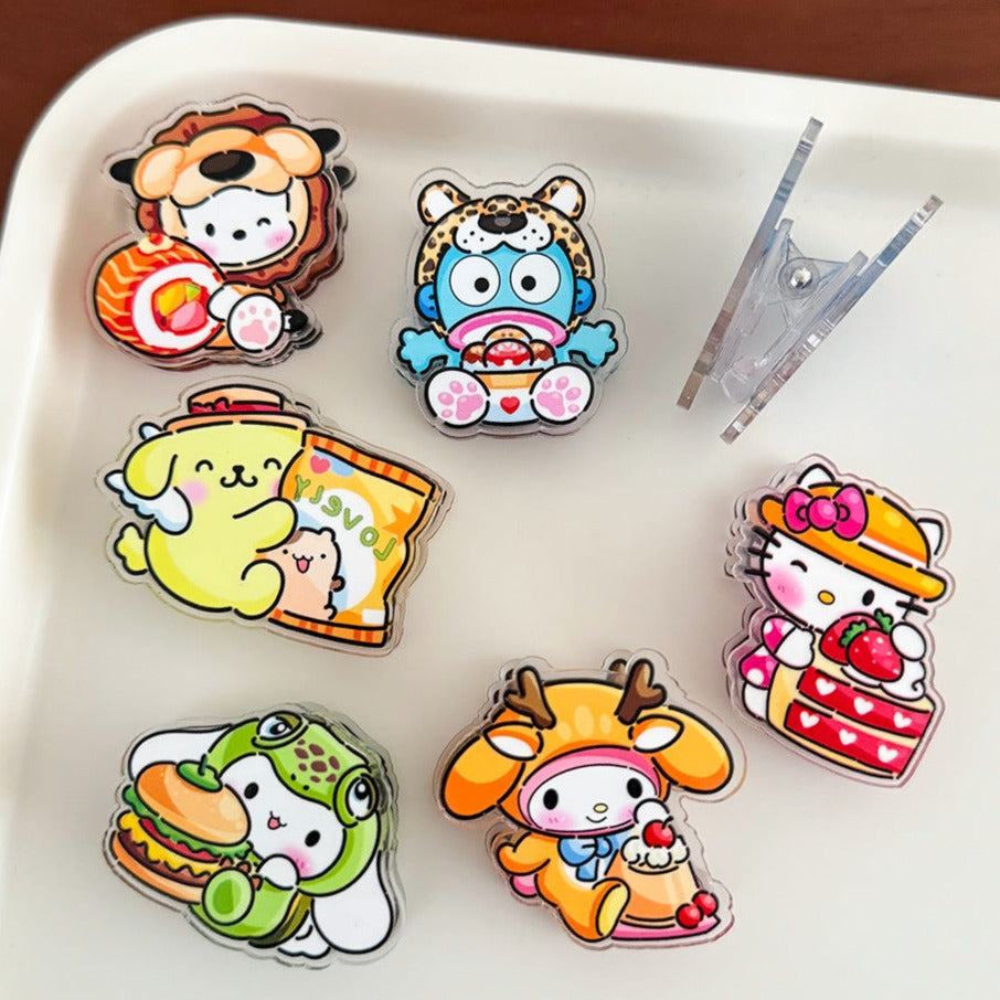 10PCS Sanrio PP Acrylic Clips