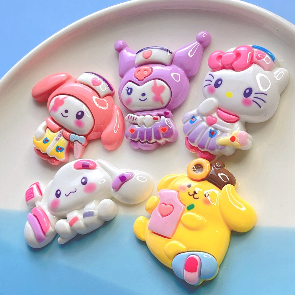 10 PCS Large Cartoon Resin Charms