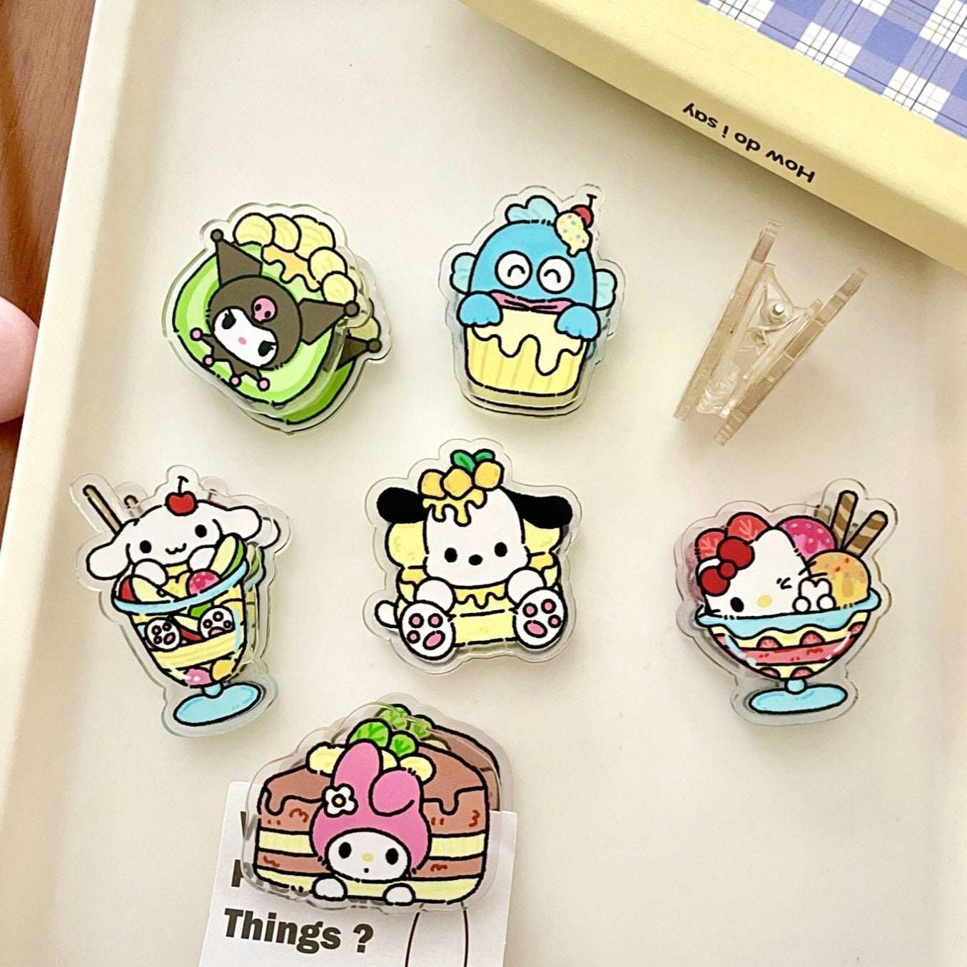 10PCS Sanrio PP Acrylic Clips