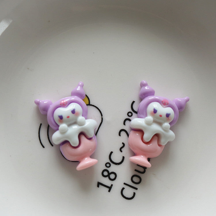 10 PCS Cartoon Resin Charms for DIY Crafts