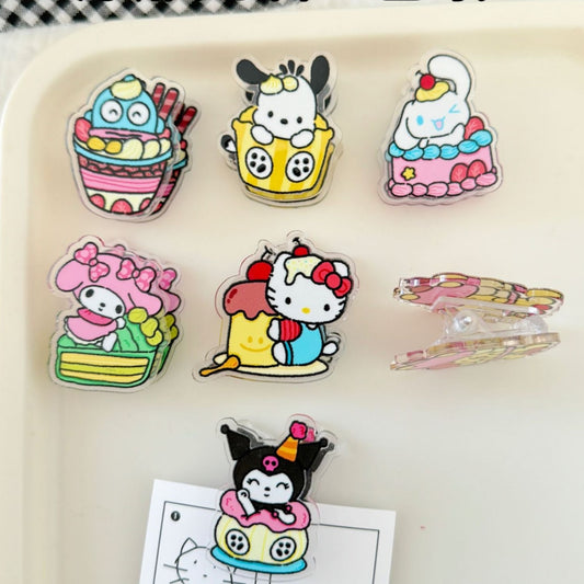 10PCS Sanrio PP Acrylic Clips