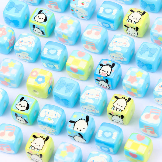 30 Pieces Sanrio Square Acrylic Beads