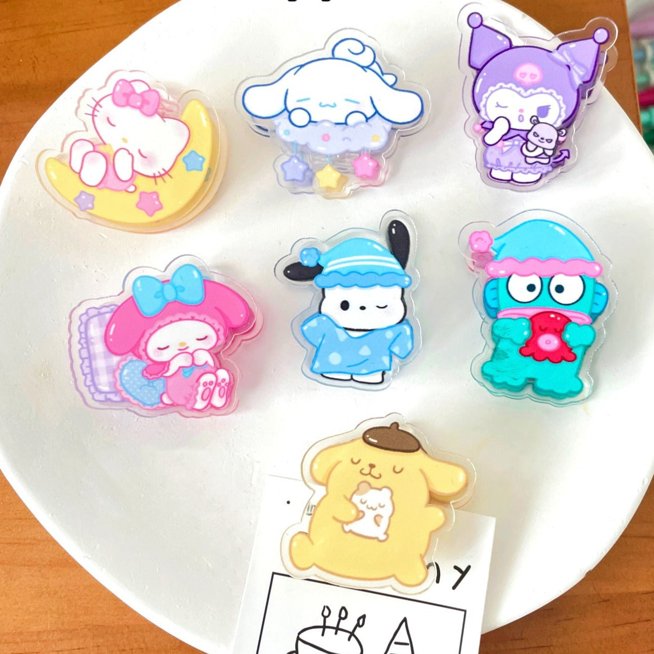 10PCS Sanrio PP Acrylic Clips