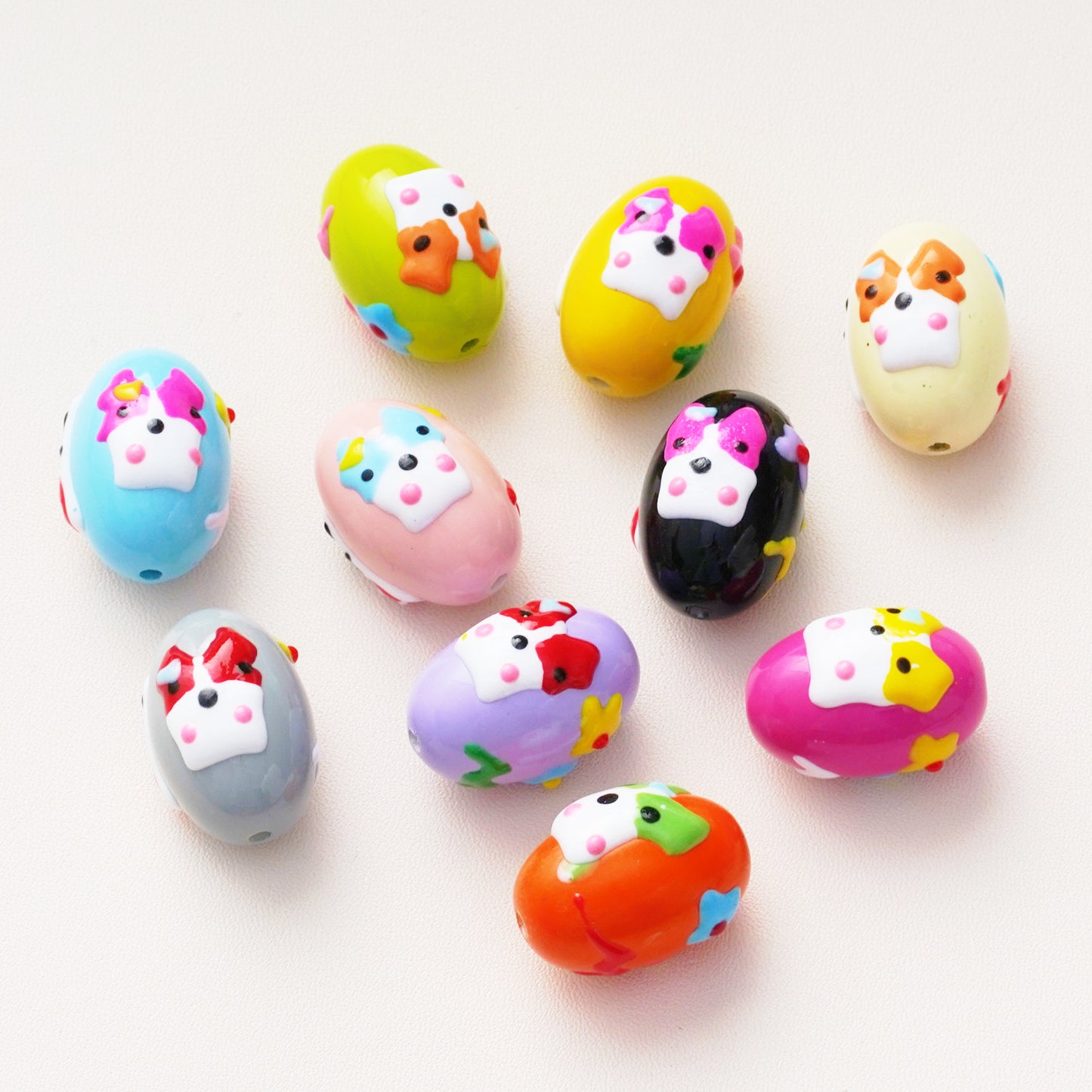 20 Pieces Hand-Painted Beads