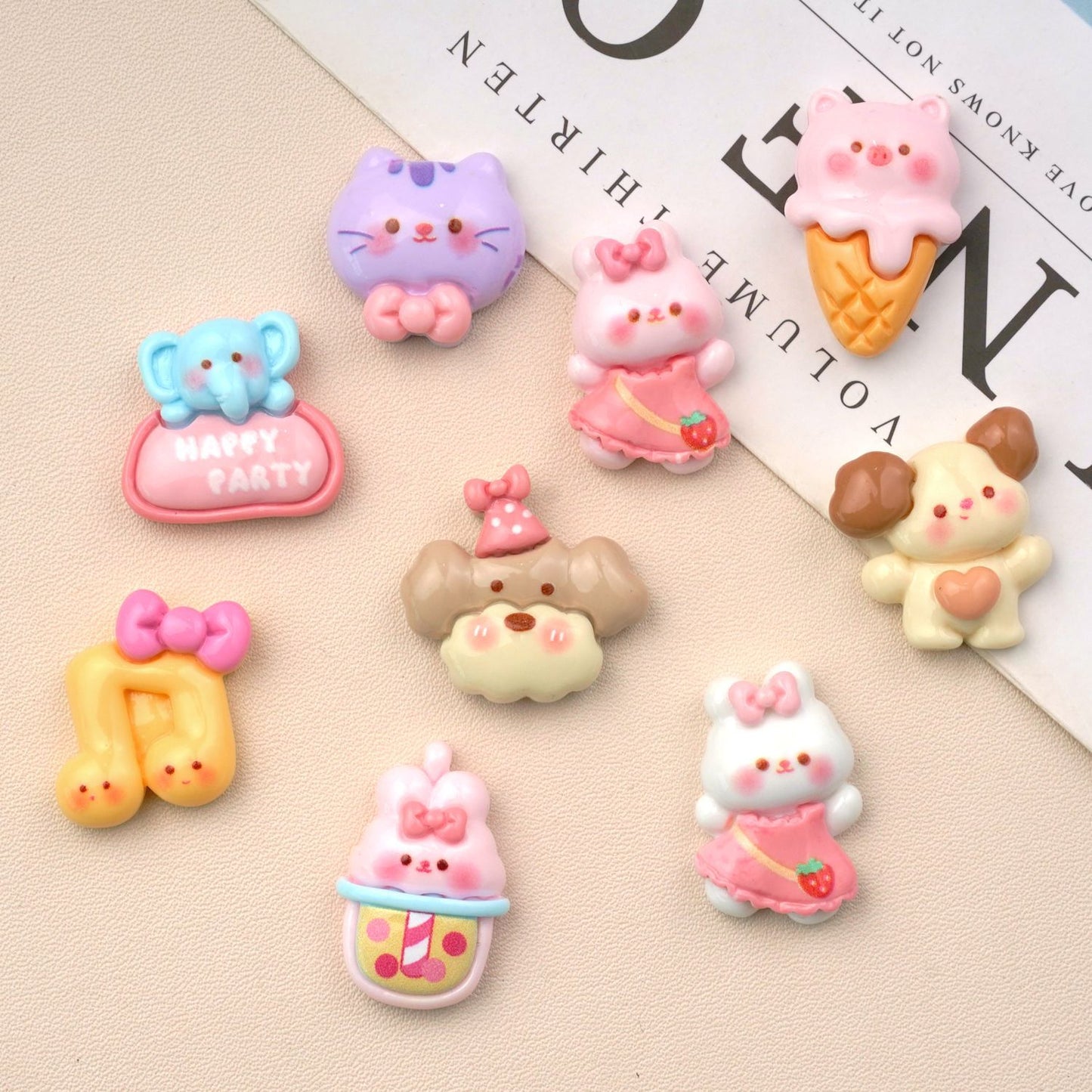 10 PCS Cartoon Resin Charms