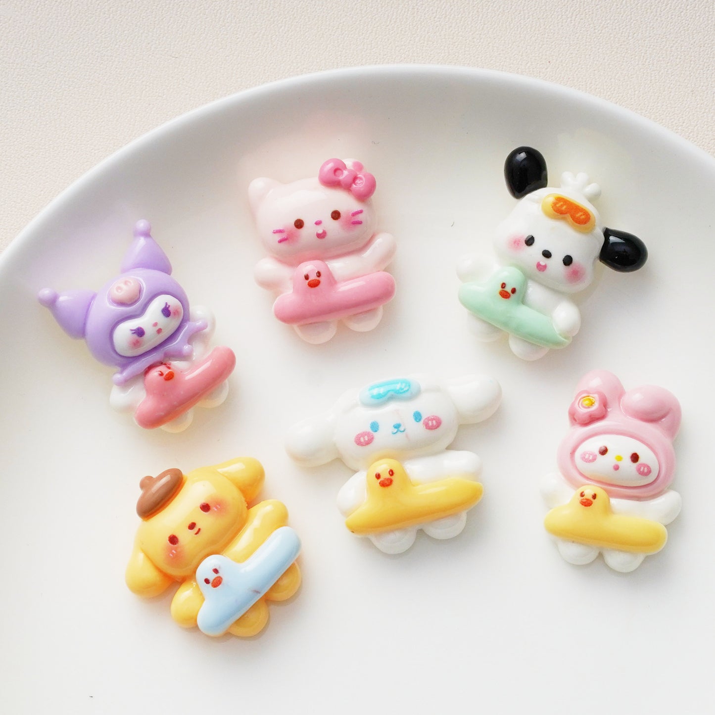 10 PCS Sanrio Resin Charms for DIY Crafts