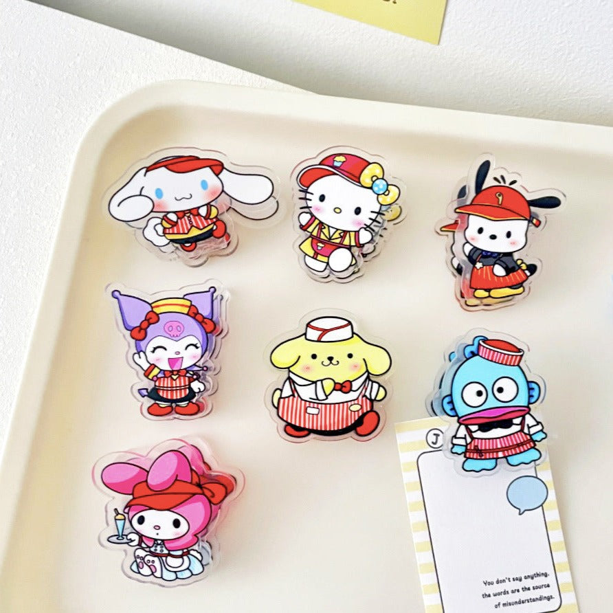 10PCS Sanrio PP Acrylic Clips