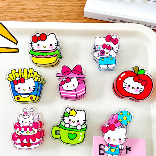 10PCS Sanrio PP Acrylic Clips