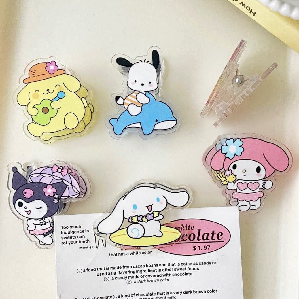 10PCS Sanrio PP Acrylic Clips