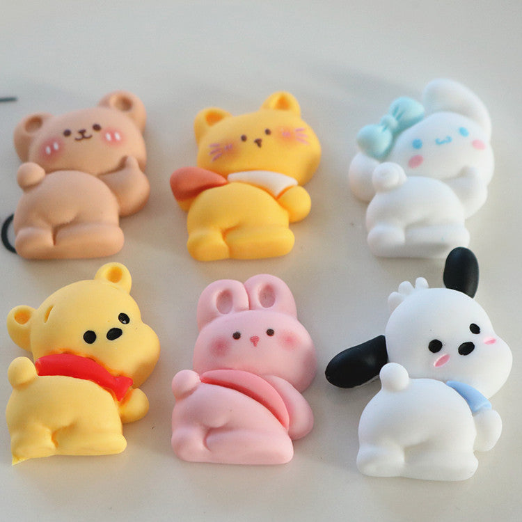 10 PCS Cartoon Resin Charms for DIY Crafts