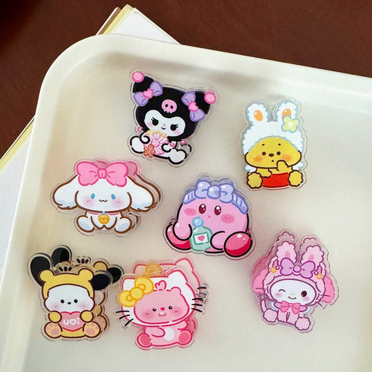 10PCS Sanrio PP Acrylic Clips