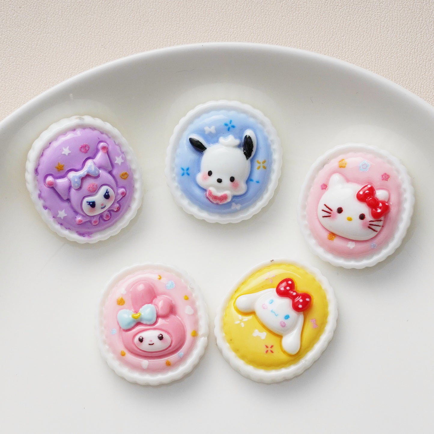 10 PCS Sanrio Resin Charms for DIY Crafts