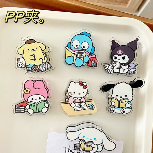 10PCS Sanrio PP Acrylic Clips