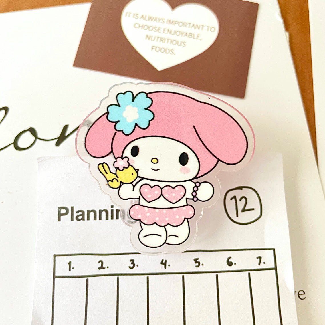 10PCS Sanrio PP Acrylic Clips