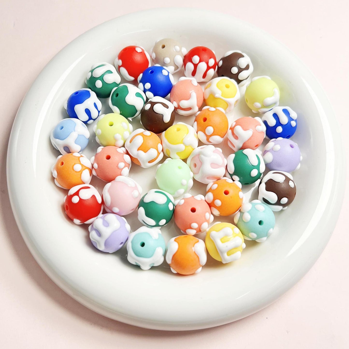 20 Pieces Hand-Painted Beads