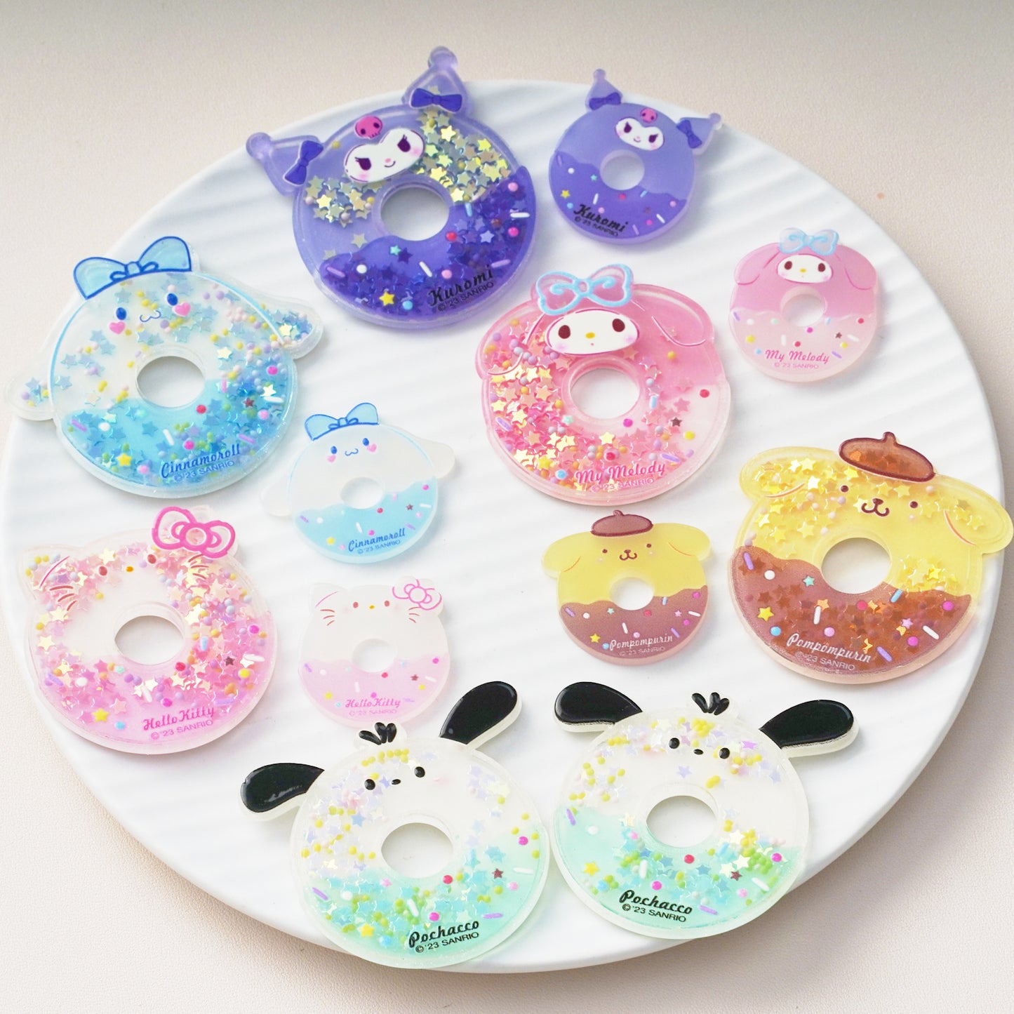 30PCS Sanrio Resin Shaker Charms for DIY Craft