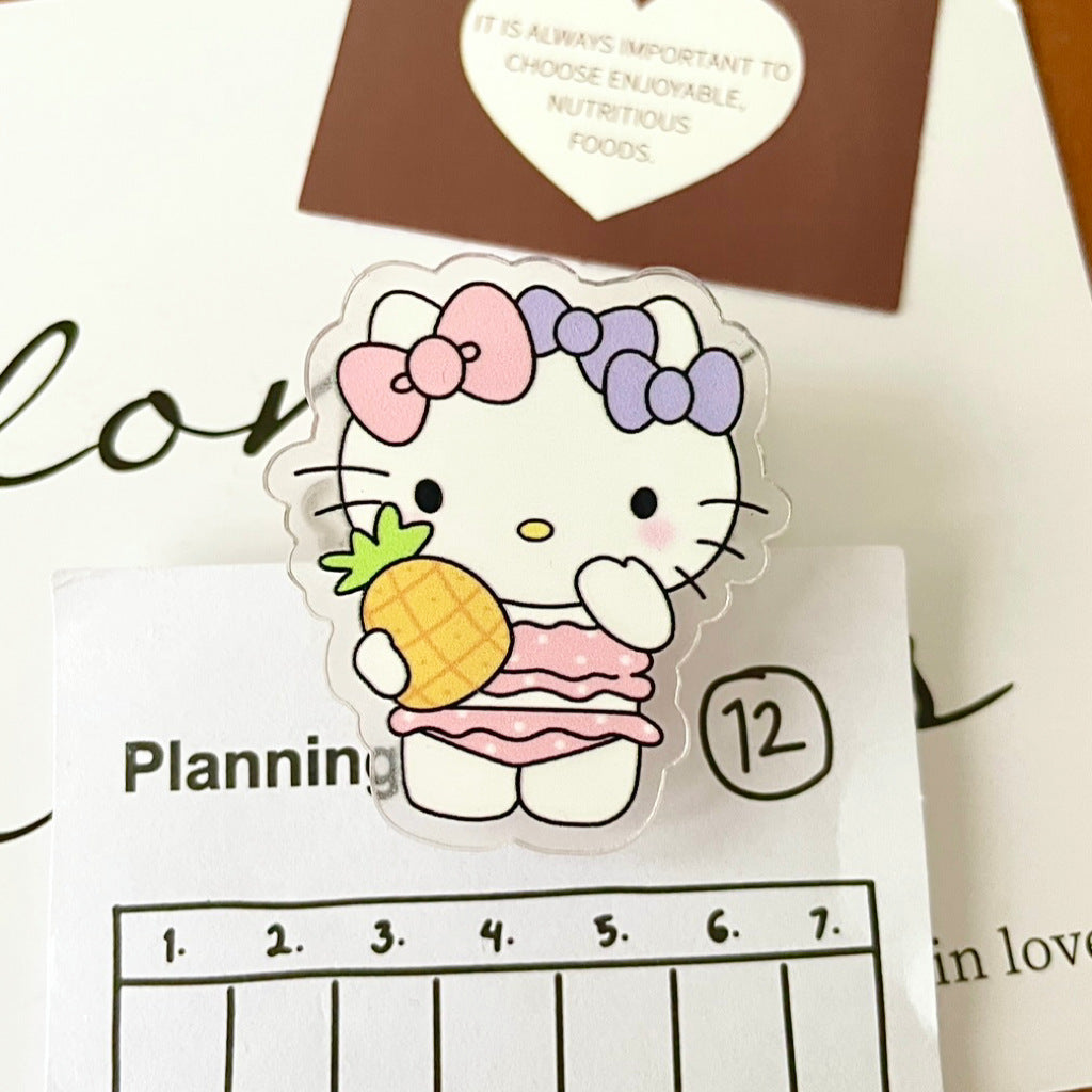 10PCS Sanrio PP Acrylic Clips