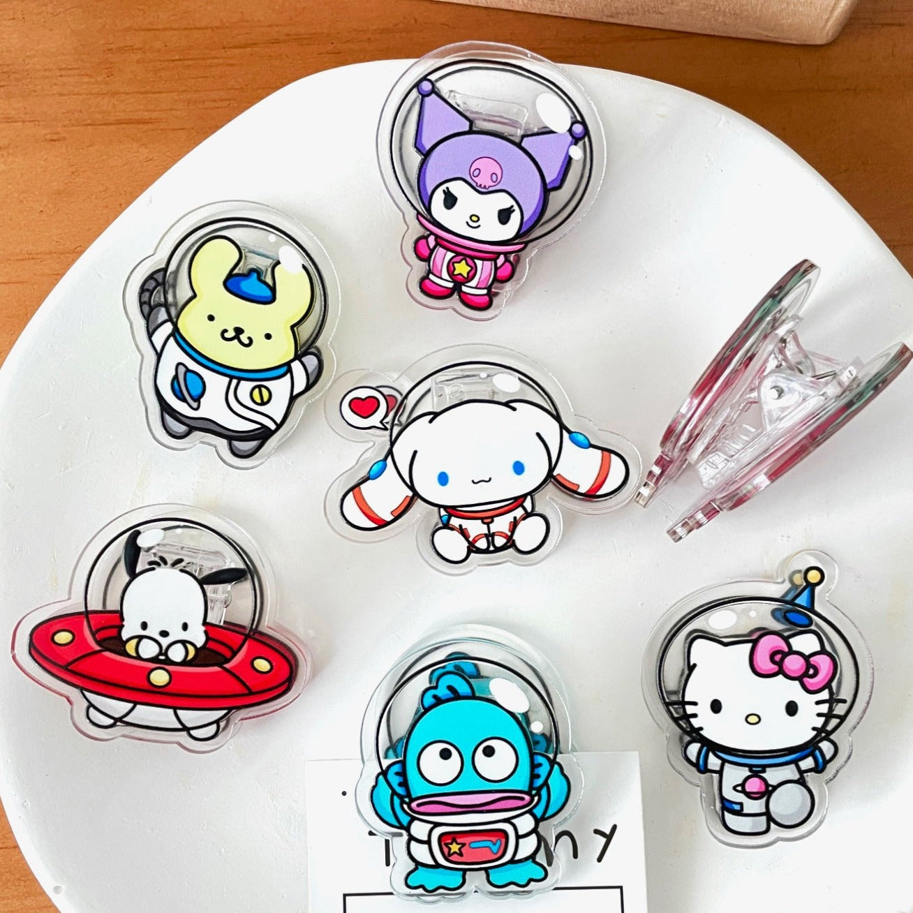 10PCS Sanrio PP Acrylic Clips