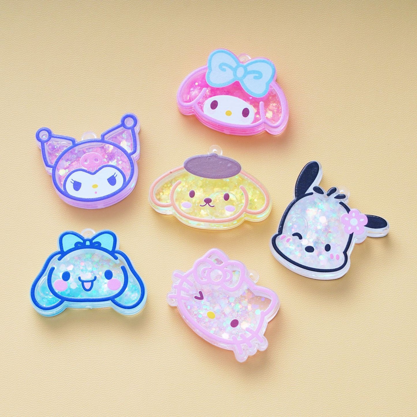 30PCS Sanrio Resin Shaker Charms for DIY Craft