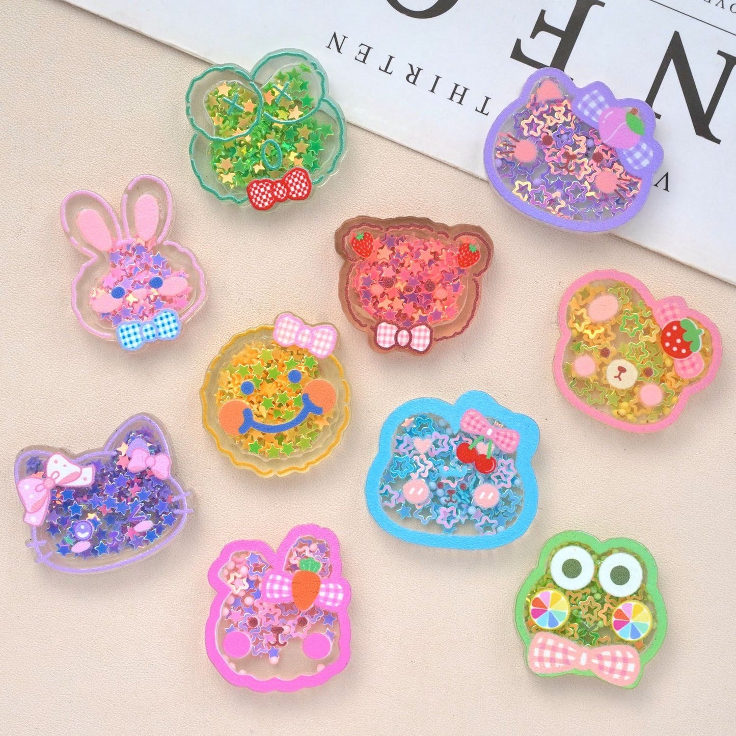 30PCS Carton Resin Shaker Charms for DIY Craft