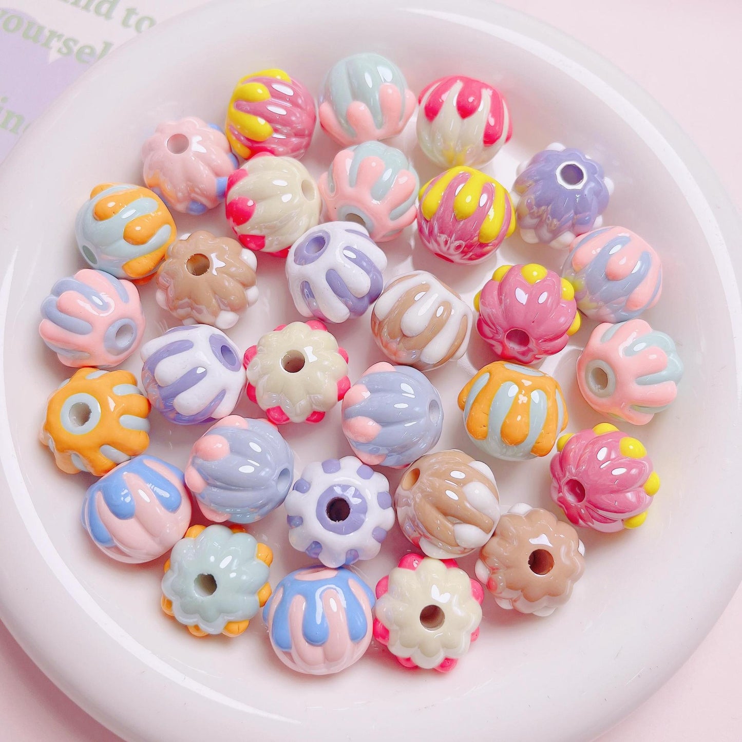 20 Pieces Hand-Painted Beads