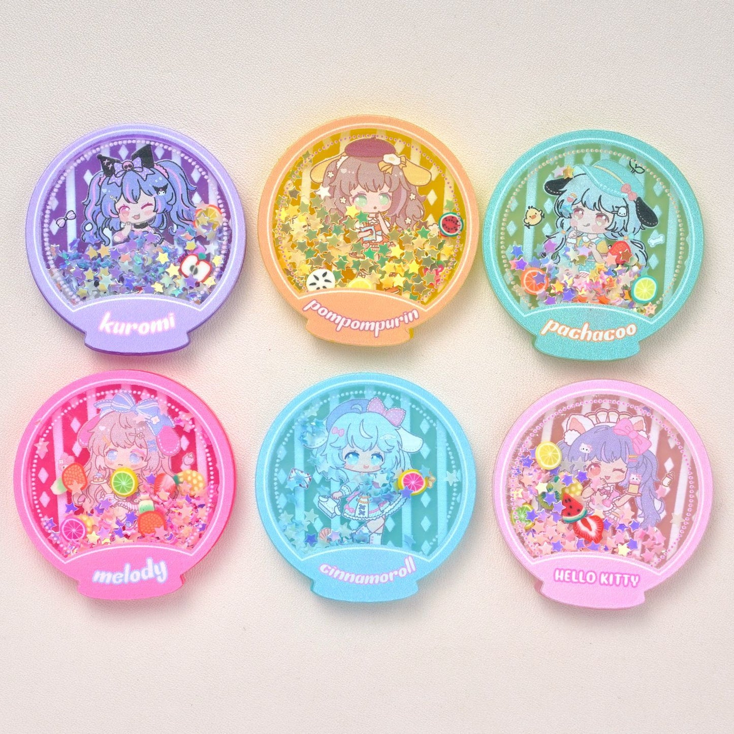 30PCS Sanrio Resin Shaker Charms for DIY Craft