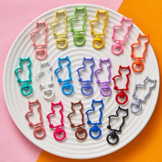 20 Pieces Cute Cat Buckle for DIY Keychain Phone Chain