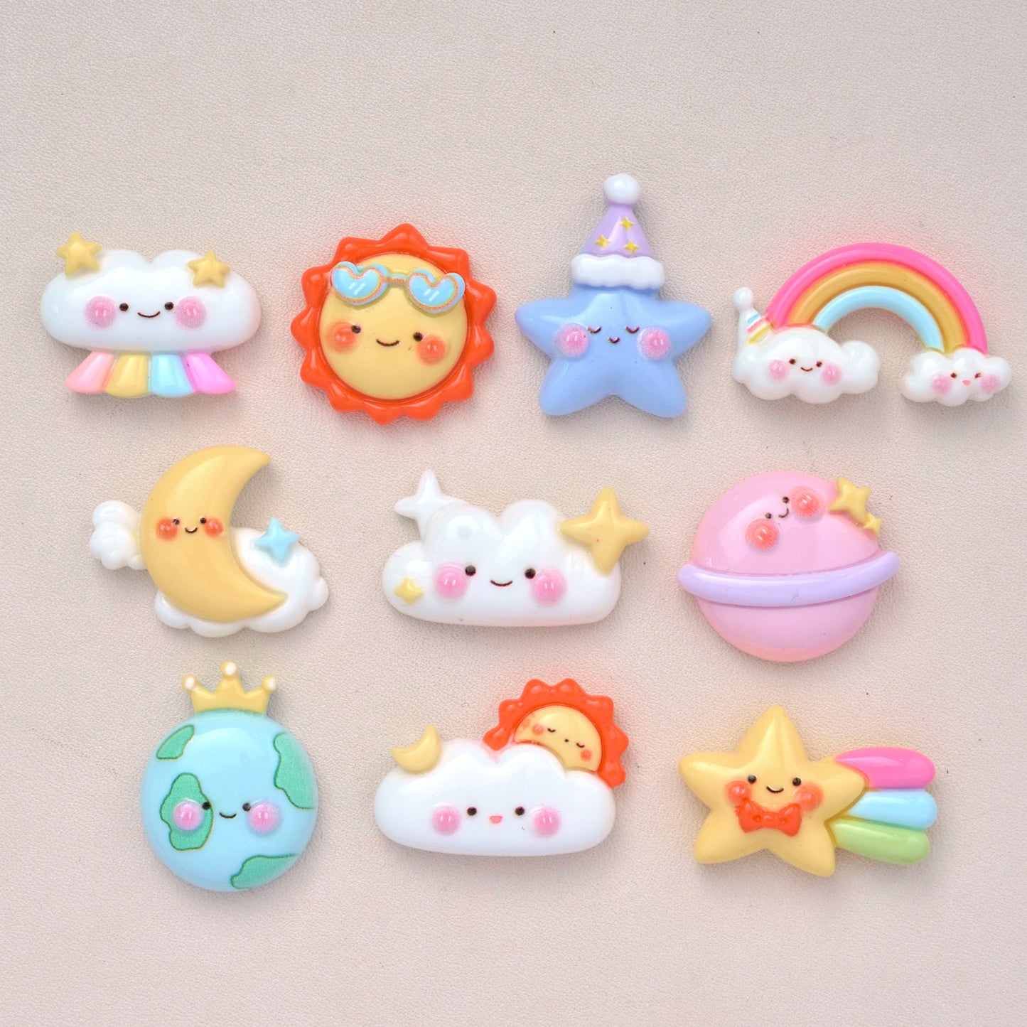 10 PCS Cartoon Resin Charms