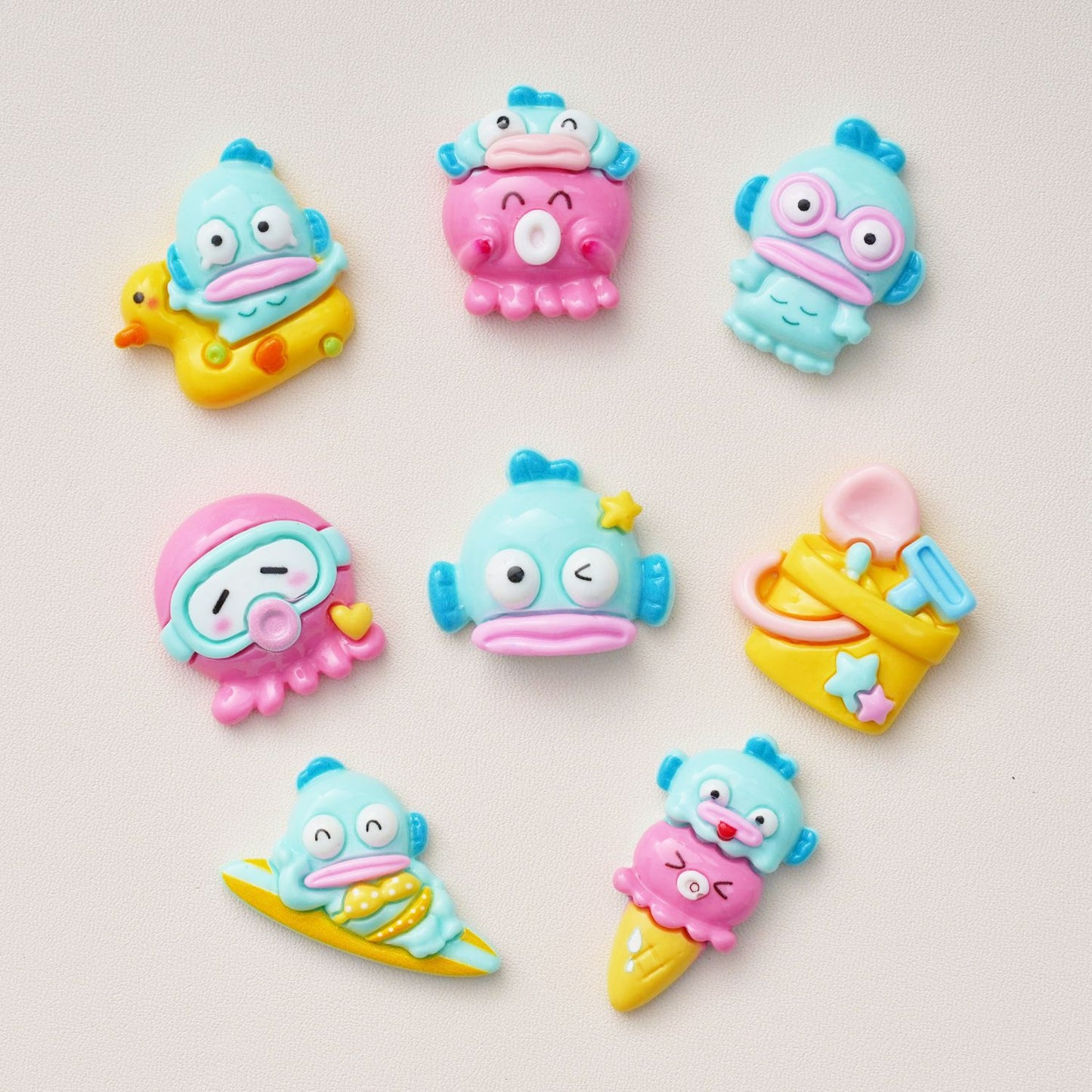 10 PCS Cartoon Resin Charms