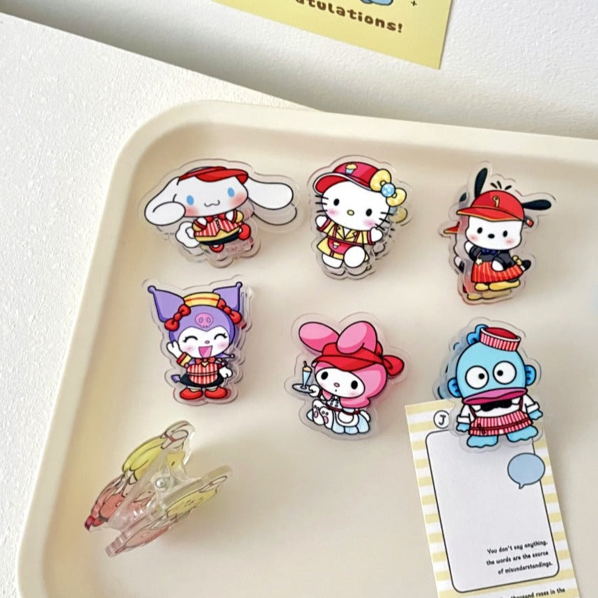 10PCS Sanrio PP Acrylic Clips