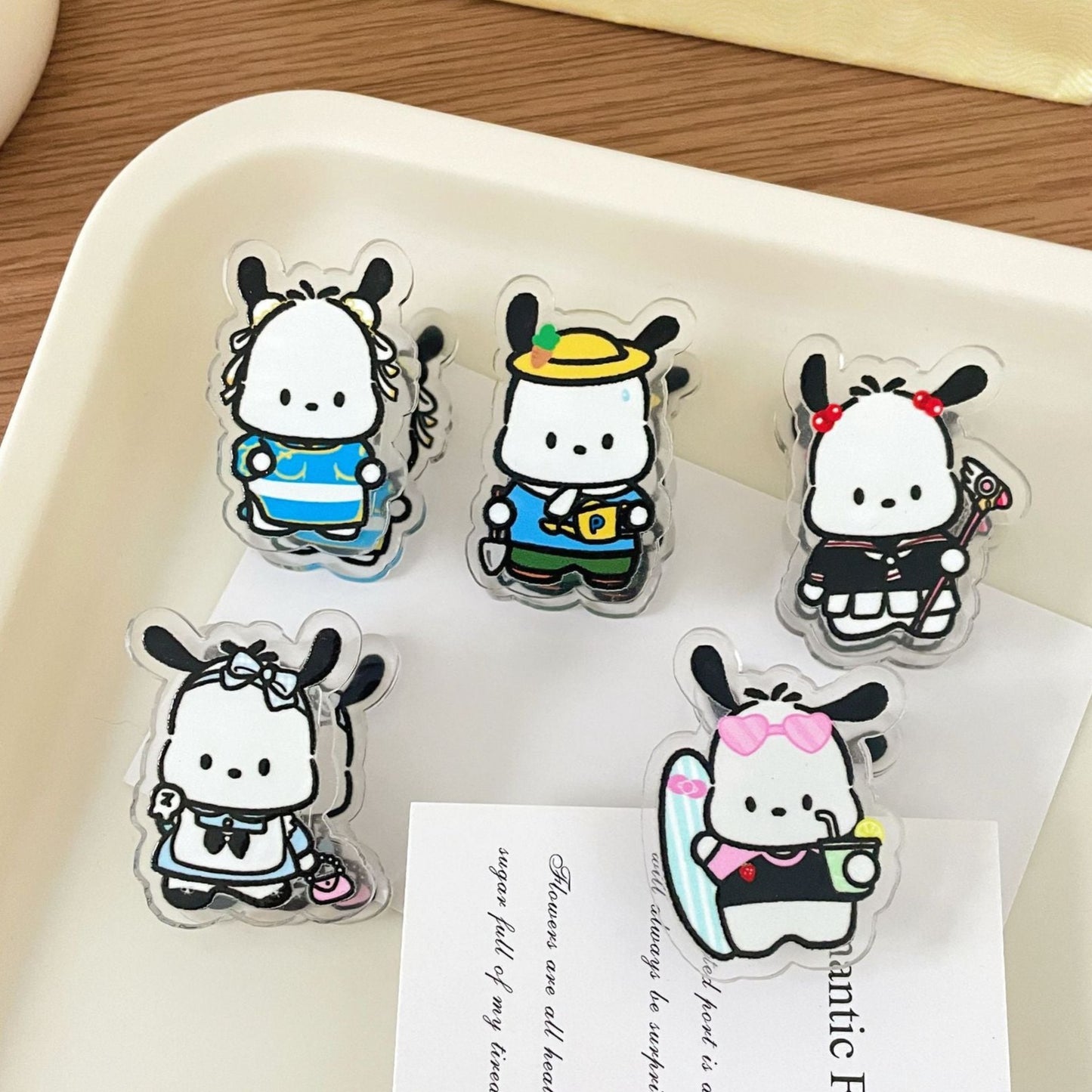 10PCS Sanrio PP Acrylic Clips