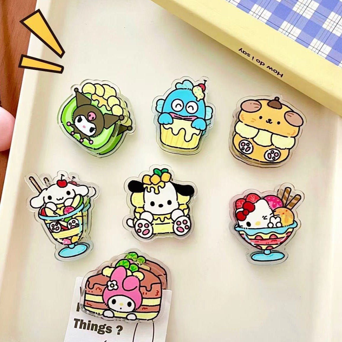 10PCS Sanrio PP Acrylic Clips