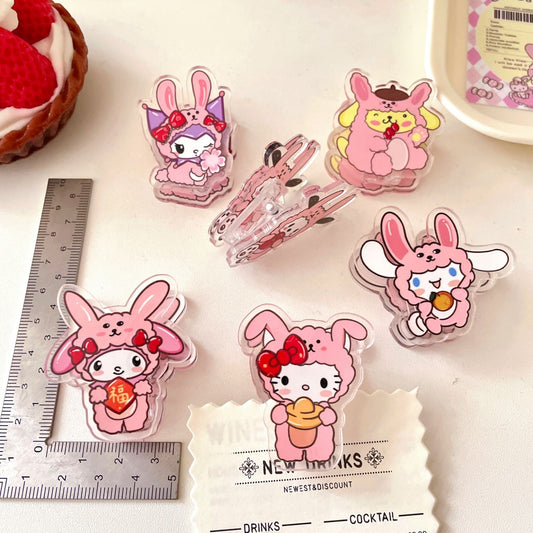 10PCS Sanrio PP Acrylic Clips