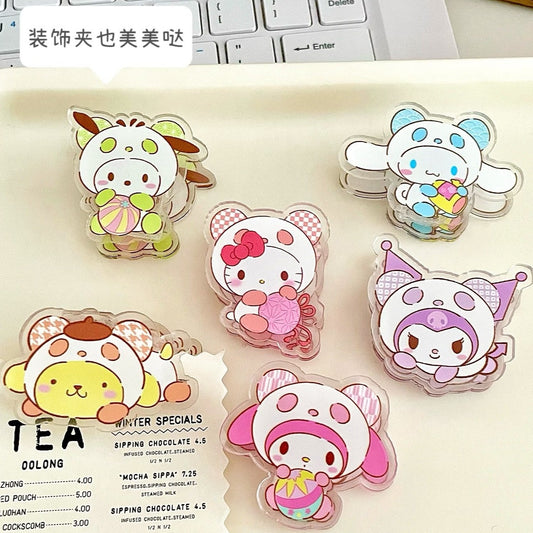 10PCS Sanrio PP Acrylic Clips