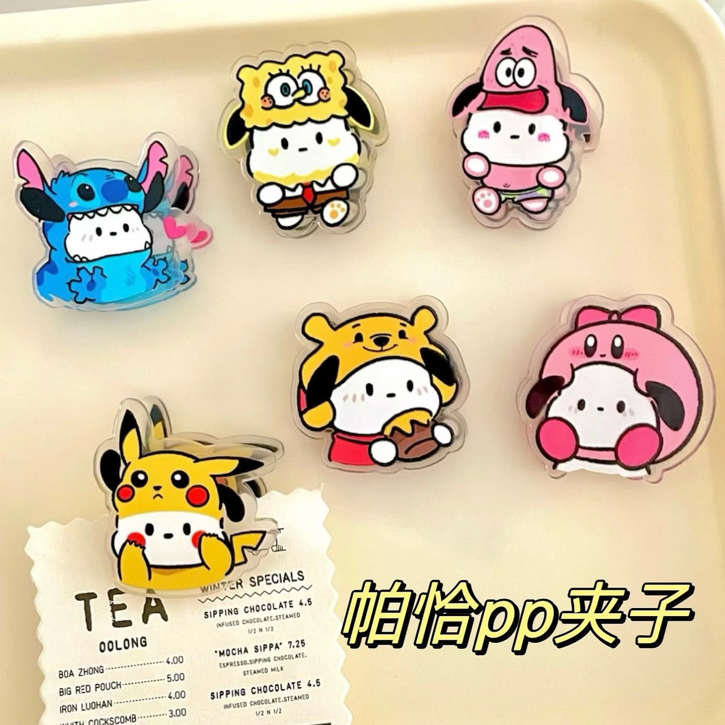 10PCS Sanrio PP Acrylic Clips