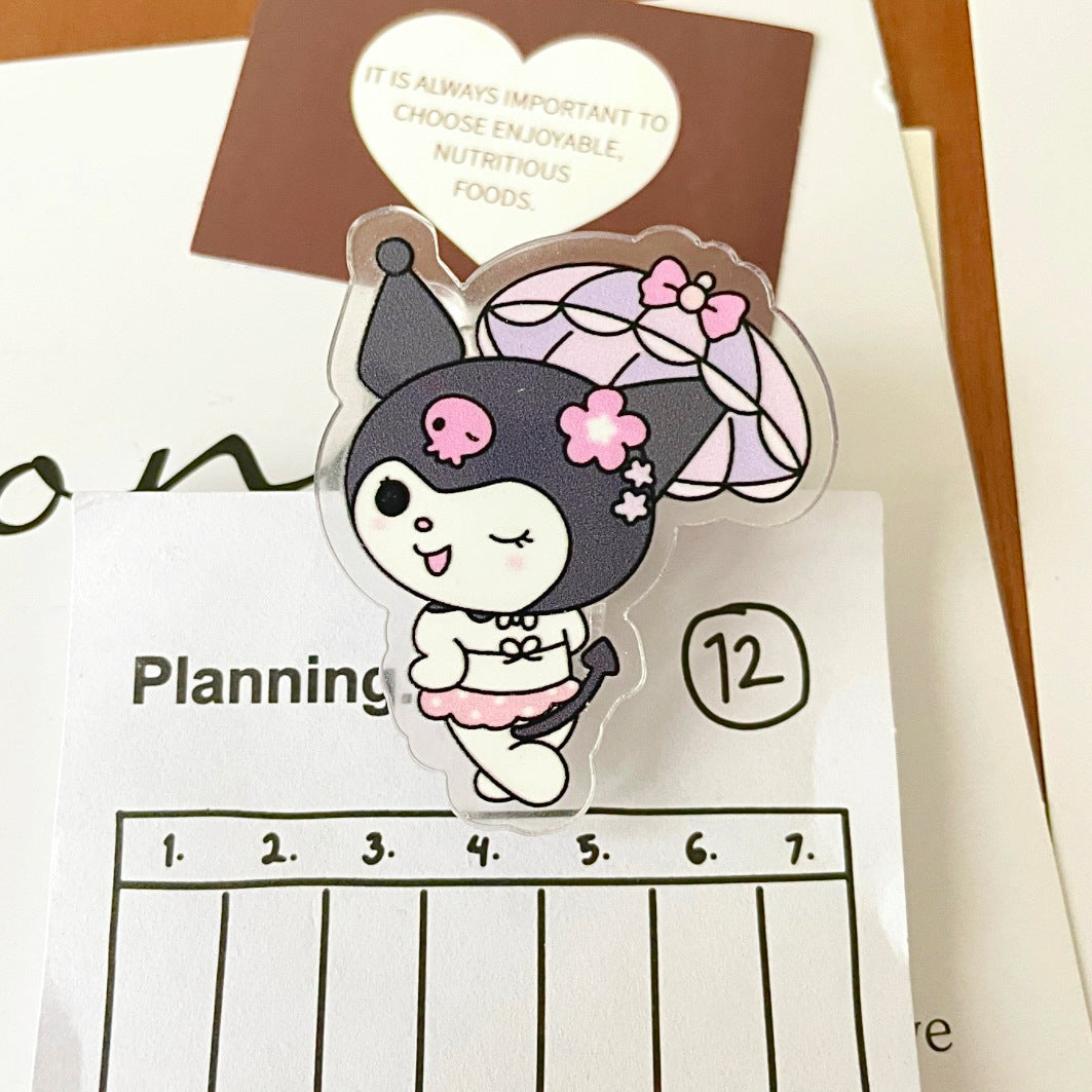 10PCS Sanrio PP Acrylic Clips