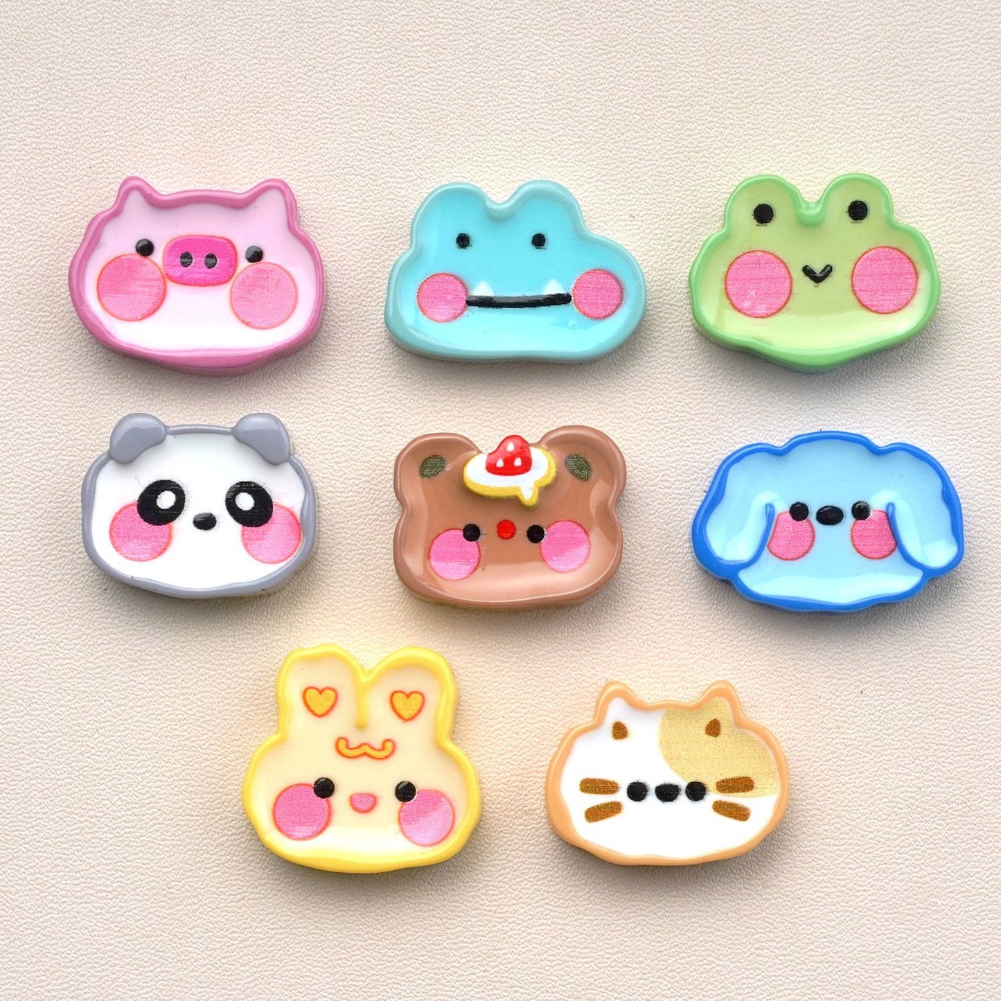 10 PCS Cartoon Resin Charms