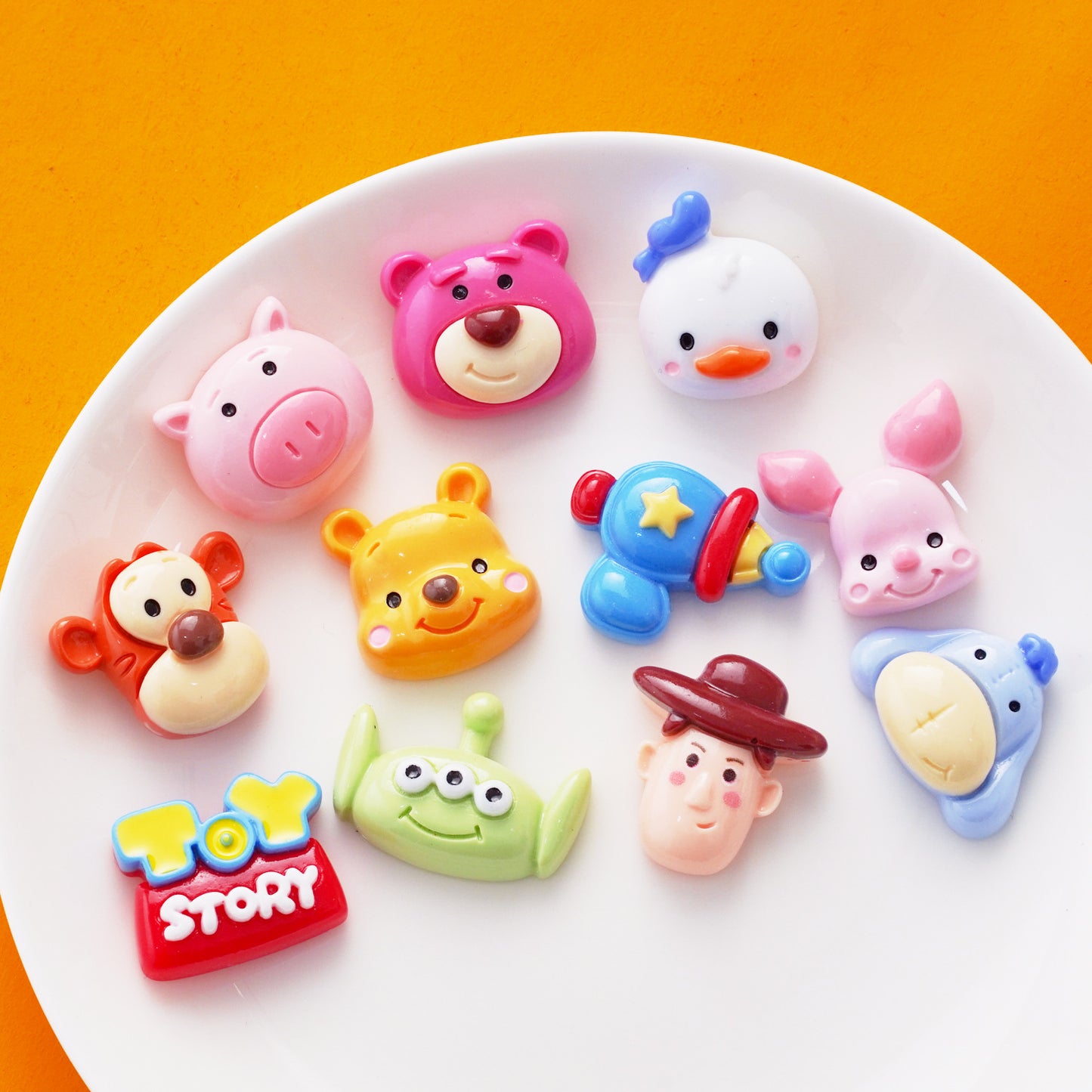 10 PCS Cartoon Resin Charms for DIY Crafts