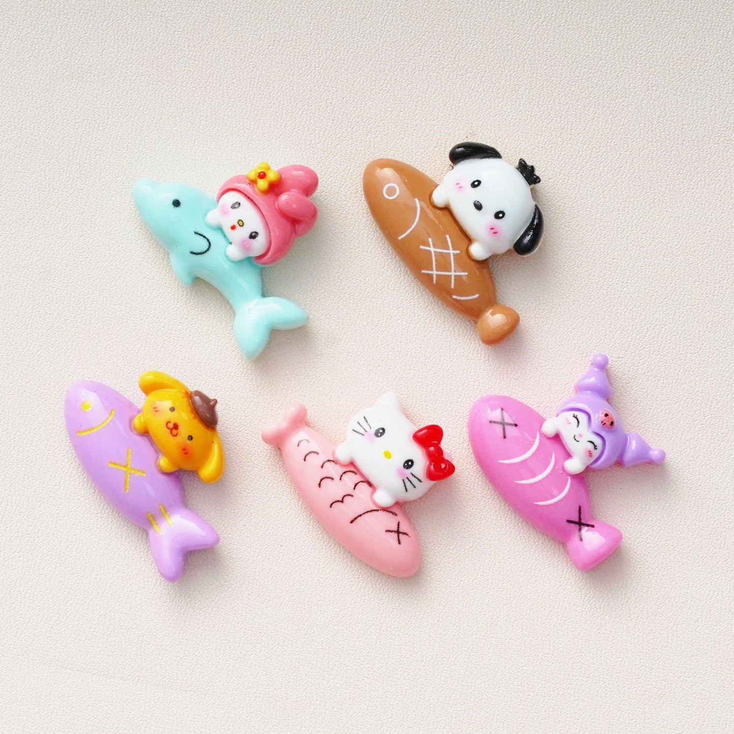 10 PCS Sanrio Resin Charms