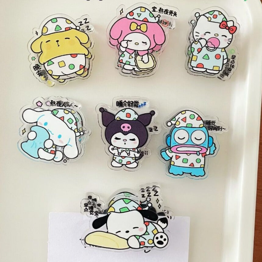 10PCS Sanrio PP Acrylic Clips